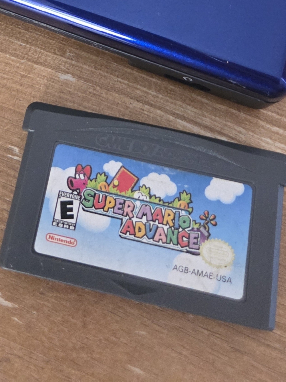 Nintendo Super Mario Advance GBA Cartridge - Gray Housing, Blue Label